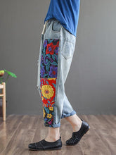 Vintage Hollow Splicing Embroidered Harem Pants